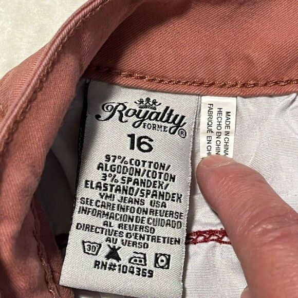 Royalty For Me Tan Womens Ankle High Rise Stretch Pants Size 16 - Picture 7 of 12